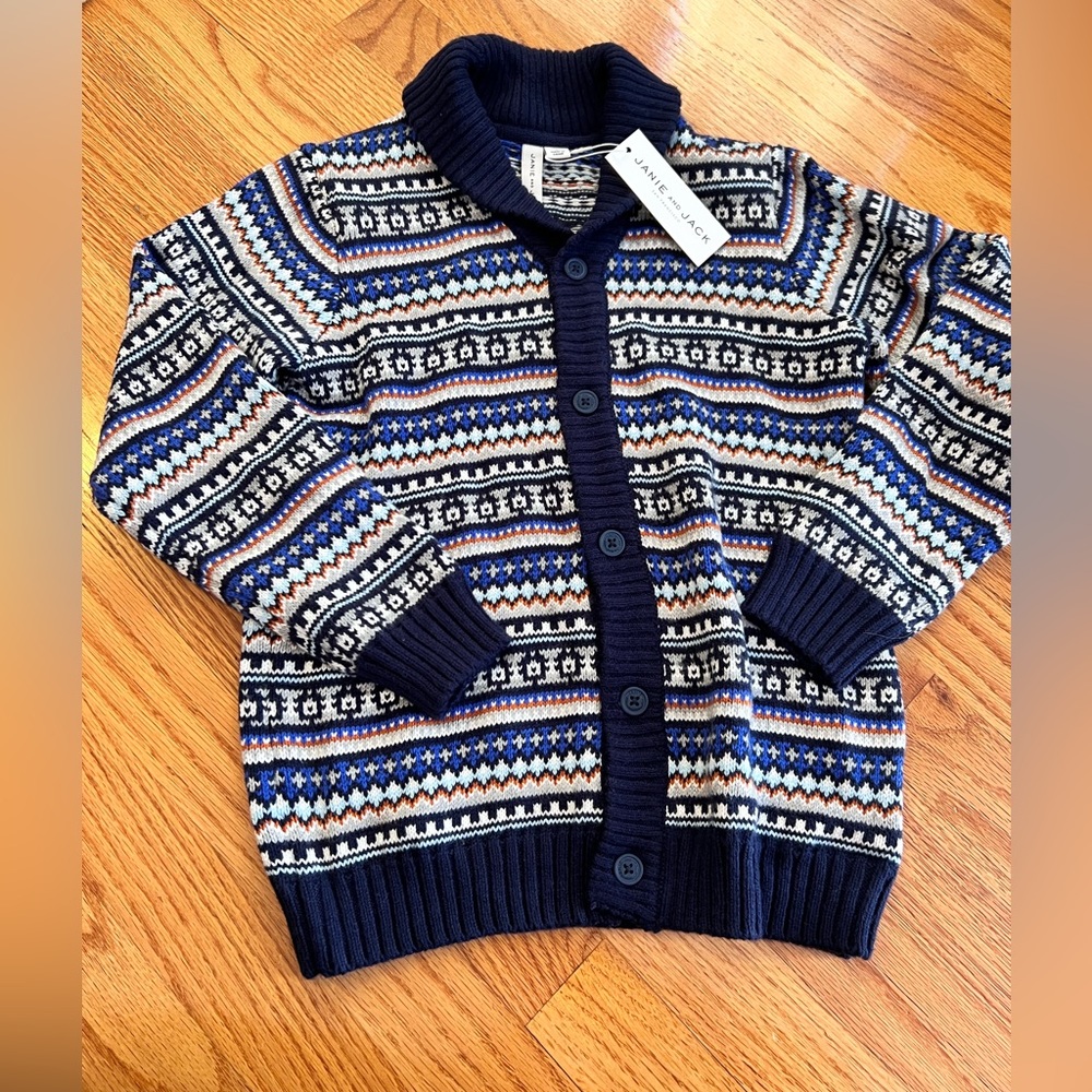 Janie & Jack button up heavy sweater NWT
